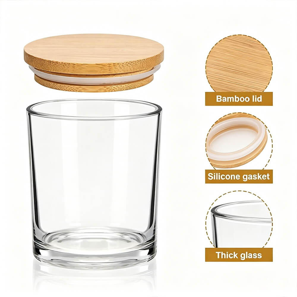 Candle Jar with Bamboo Lid