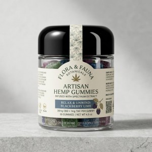 3.5g (2oz) Child Resistant Glass CBD Gummy Jar with CRC Lid – Airtight, Smell Proof Edible Storage Container for Cannabis Packaging