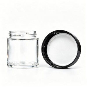 3.5g (2oz) Child Resistant Glass CBD Gummy Jar with CRC Lid – Airtight, Smell Proof Edible Storage Container for Cannabis Packaging