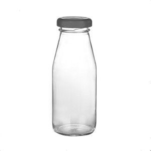 250ml 500ml 1000ml Round Flint Glass Milk Bottle with Lid