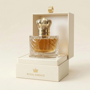 50ml 100ml Clear Embossed Glass Perfume Bottle with Gold/Silver Metal Cap | Luxury Fragrance Packaging