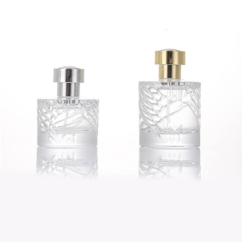 Clear Embossed Glass Perfume Bottle (7)