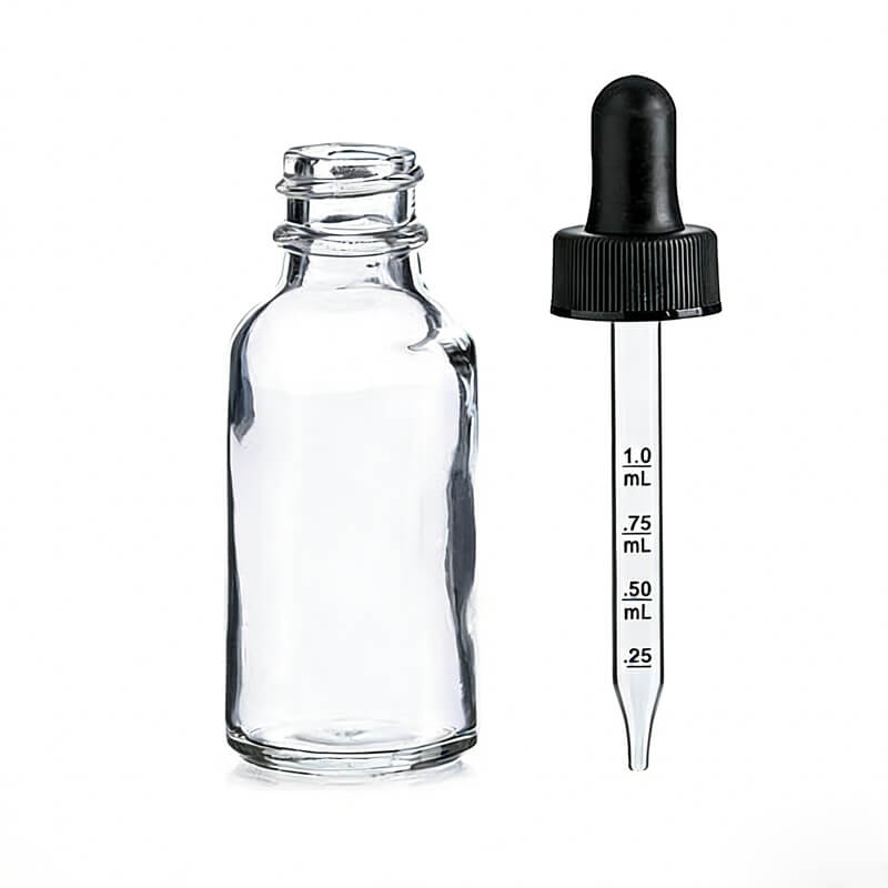 Clear Essential Oil Bottle with Plastic Dropper Lid (3)