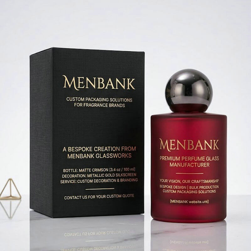 Clear Luxury Glass Perfume Bottles with Metal Cap (2)