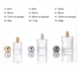 30ml 50ml 100ml Clear Luxury Glass Perfume Bottles with Metal Cap & Box | Classic Fragrance Packaging for OEM/ODM