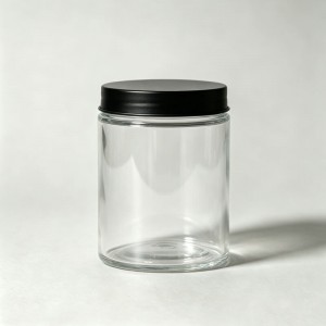 16oz Clear & Amber Straight Sided Glass Jar for Food, Candles