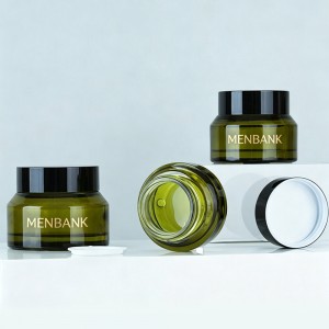 15g/30g/50g Olive Green Glass Cosmetic Container for Skincare