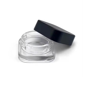 5g Frost Cube Split Qube small rosin jars with Black Childproof Lid