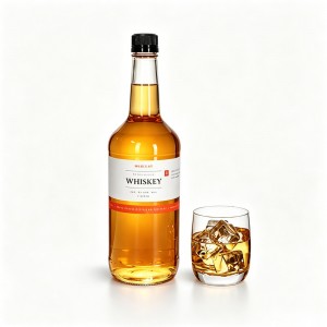32OZ Clear Long Neck Glass Liquor Mixer Bottle with Tamper Evident Cap