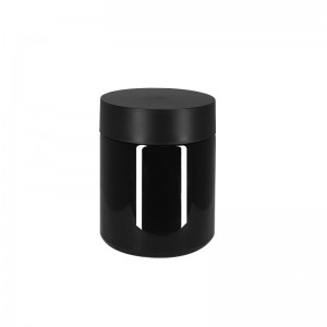 7g/4oz-High-End-Unti-UV-Black-Child-Resistant-Glass-Jar-Flower-Packaging