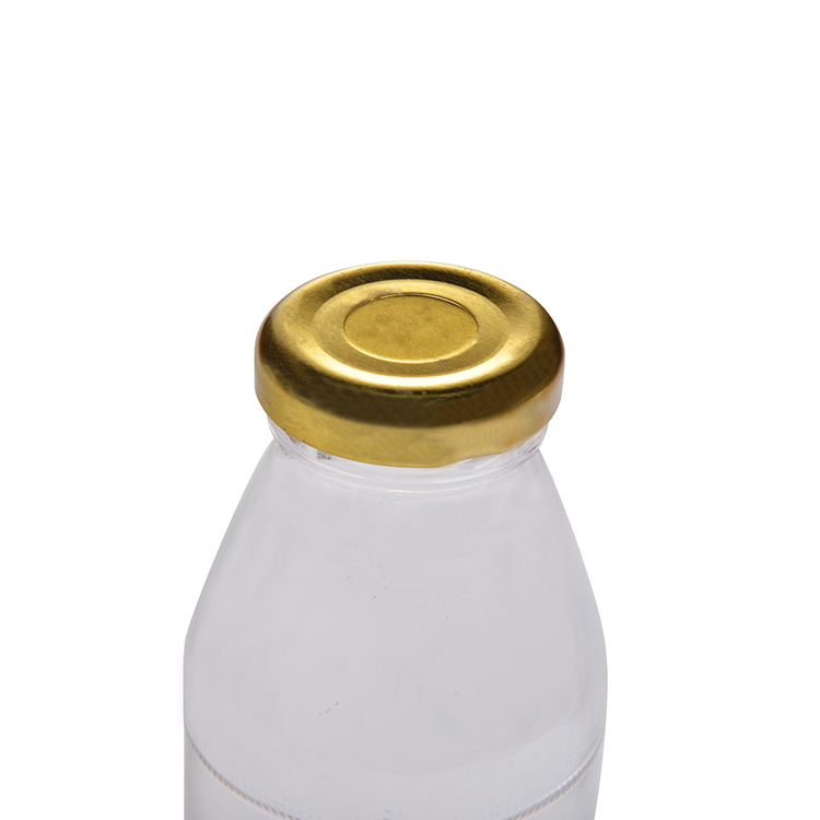 1L Clear Embossed Beverage Glass Drink Bottles Glass Juice Bottles with  Gold Lug Cap - China Glass Bottle, Glassware