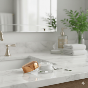 5g Clear Empty Cosmetic Glass Cream Jar with Gold Lid