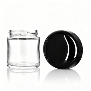 3.5g (2oz) Child Resistant Glass CBD Gummy Jar with CRC Lid – Airtight, Smell Proof Edible Storage Container for Cannabis Packaging