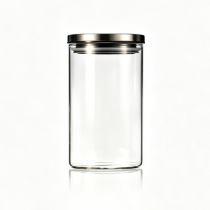 Multi Size Borosilicate Glass Jar with Stainless Steel Lid – Airtight Food Storage Container for Kitchen & Commercial Use