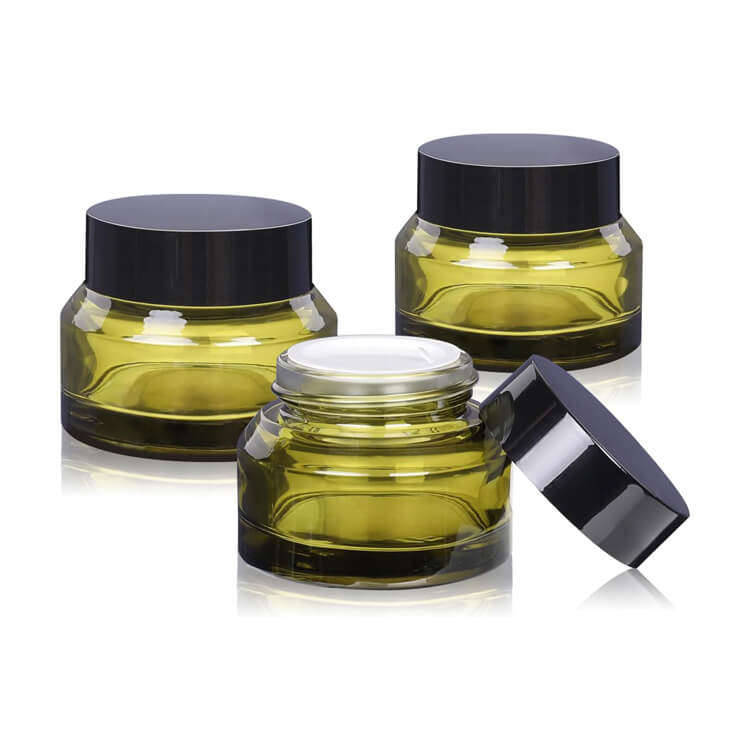 15g/30g/50g Olive Green Glass Cosmetic Container for Skincare Featured Image