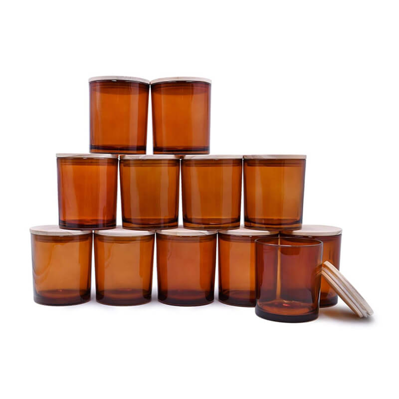 Amber Glass Candle Jar