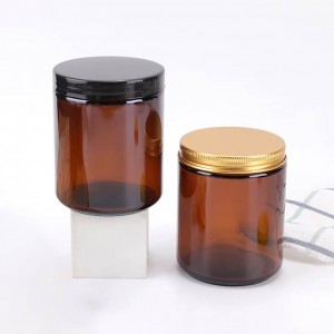 4oz 6oz 8oz 12oz Amber Straight-Sided Glass Candle Jars with Lid Wholesale Candle Containers for Luxury & Custom Candle Packaging