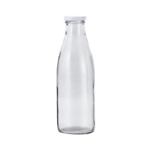 250ml 500ml 1000ml Round Flint Glass Milk Bottle with Lid
