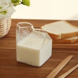 Creative Glass Novelty Milk Coffee Juice Cartons Creamer