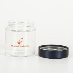 Professional China 2oz Jar – Smell Proof Clear Glass Jar with Child Resistant Lid – Menbank