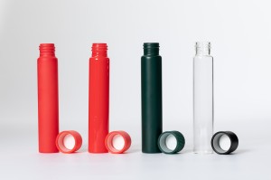 Glass Pre-Roll Tubes with Black Child Resistant Cap