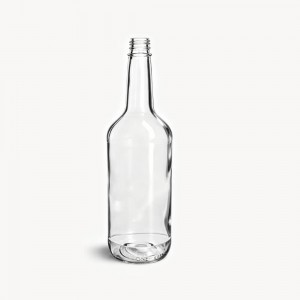 32OZ Clear Long Neck Glass Liquor Mixer Bottle with Tamper Evident Cap