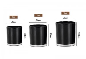 8oz / 10oz / 12oz Empty Luxury Black Glass Candle Jars with Lid | Premium Candle Containers | OEM/ODM Custom Packaging