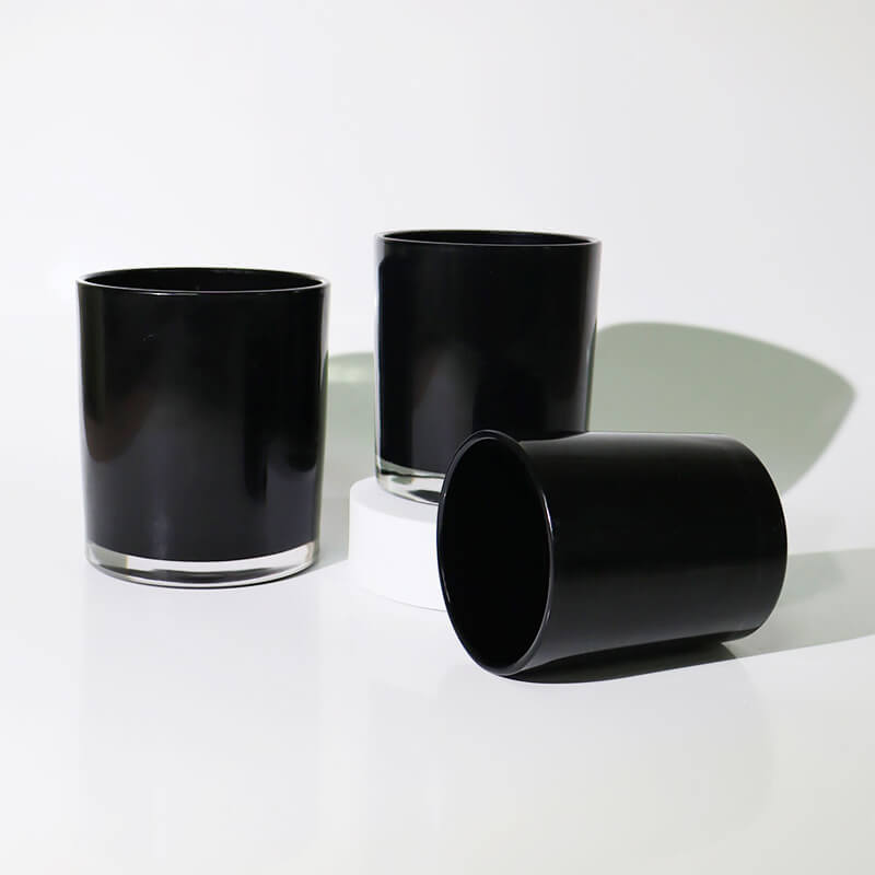 Luxury Black Glass Candle Jars with Lid (5)