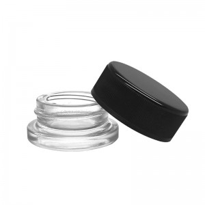 Factory Price Mini Glass Jar with Ribbed Lid – MBK Marijuana Glass Concentrate Jar 5ml with Black Child Resistant Lid