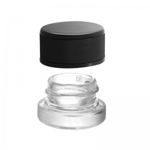 Factory Price Mini Glass Jar with Ribbed Lid – MBK Marijuana Glass Concentrate Jar 5ml with Black Child Resistant Lid