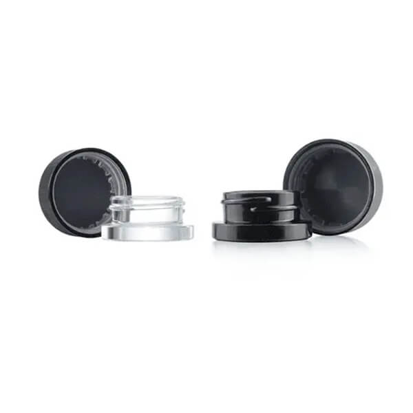MBK Marijuana Jar Glass 5ml with Ribbed Black Lid Chid Resistant Featured Image