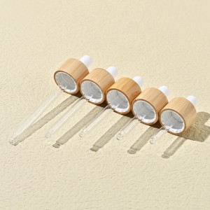 30ml 40ml 50ml 60ml 80ml 100ml 120ml Matte Frosted Glass Dropper Bottles with Bamboo Lid or Plastic Cap | Custom Essential Oil & Skincare Packaging