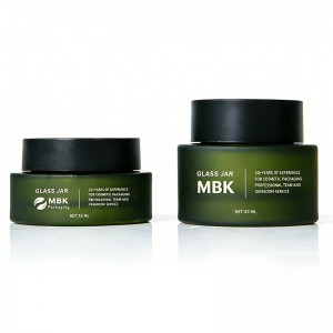 50g Luxury Matte Frosted Green Glass Cream Jar with Lid | Custom Cosmetic Packaging for Skincare Brands