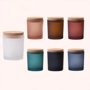 Scented 8oz 10oz 12oz Matte Glass Candle Jar with Bamboo Lid