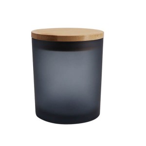 Scented 8oz 10oz 12oz Matte Glass Candle Jar with Bamboo Lid