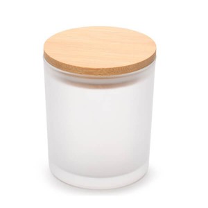 Scented 8OZ 9OZ Matte Black and White Glass Candle Jar with Bamboo Lid