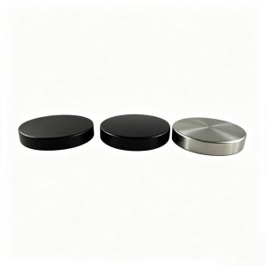 Black Metal 58-400 Smooth Skirt Unishell Lid for Candle with PE Linner