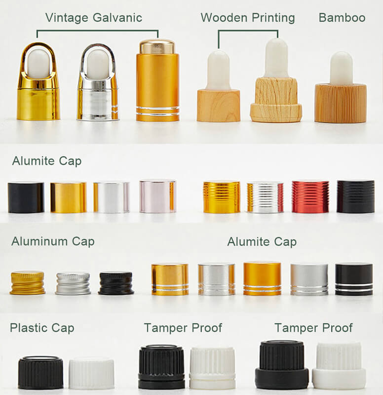 Multiple Lid Options for  dropper bottles