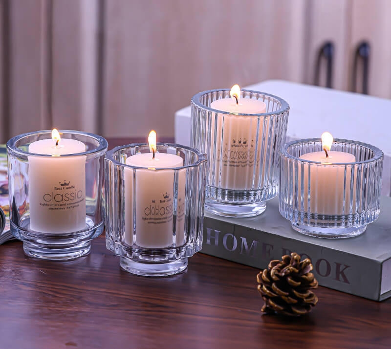 Ribbed Glass Candle Jar