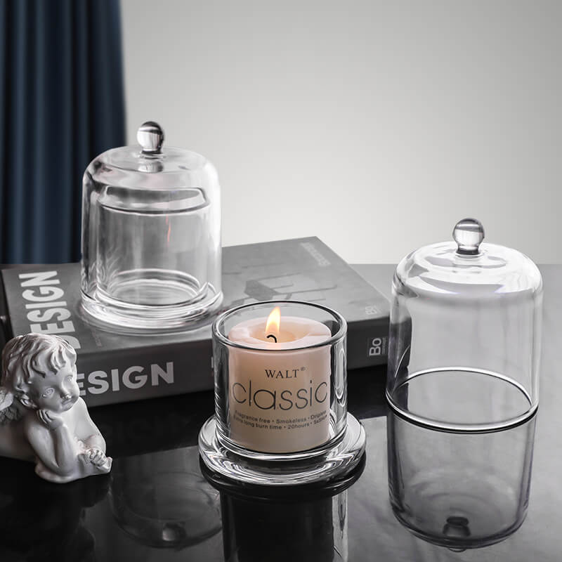 Candle Jar with Bell Cloche Dome Glass Lid