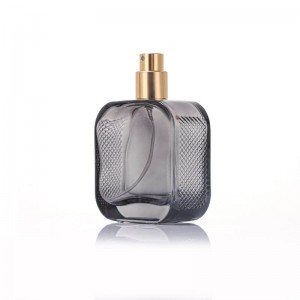 30ml 50ml 100ml Gray Flat Square Perfume Bottle with Box | Anti-Slip Glass Fragrance Packaging Supplier