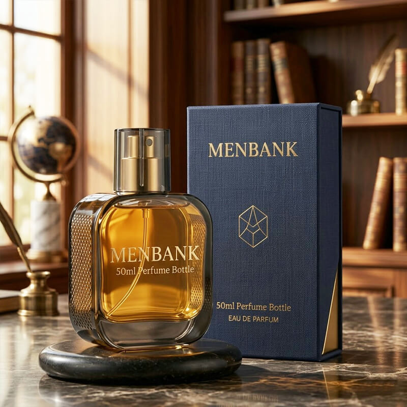 Gray Flat Square Perfume Bottle with Box 