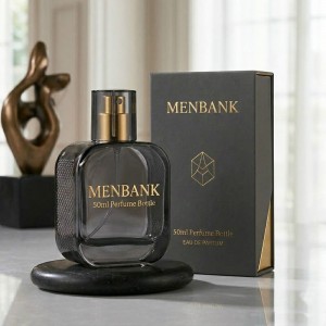 30ml 50ml 100ml Gray Flat Square Perfume Bottle with Box | Anti-Slip Glass Fragrance Packaging Supplier