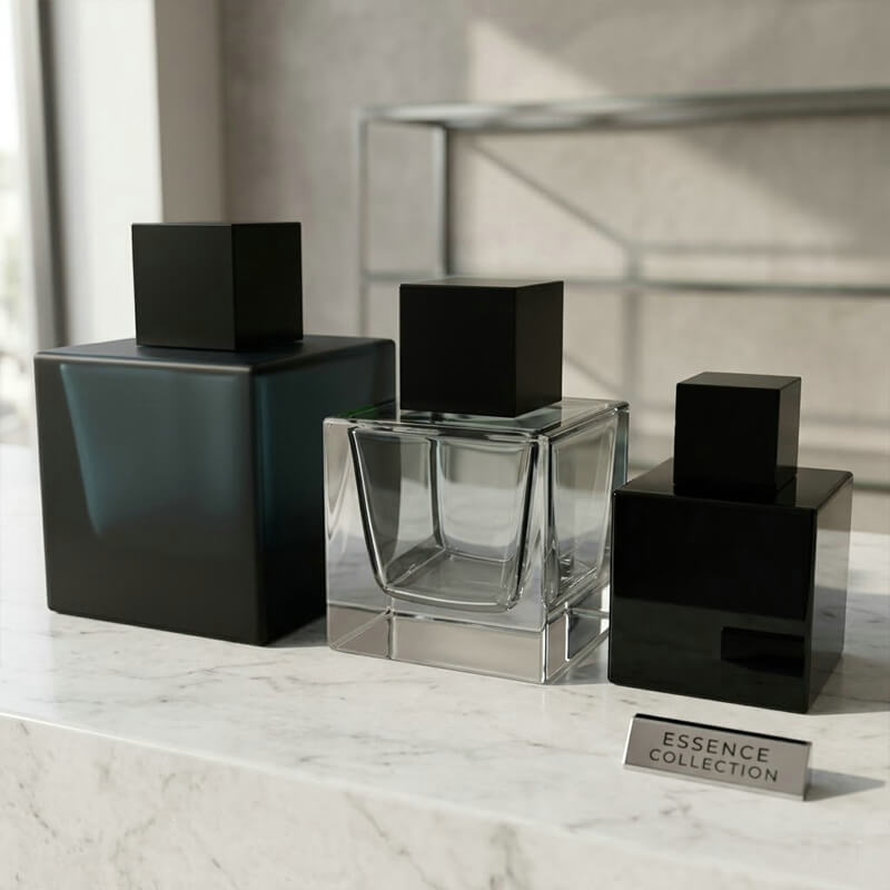 30ml 50ml 100ml Square Fragrance Bottle with Sprayer & Cap
