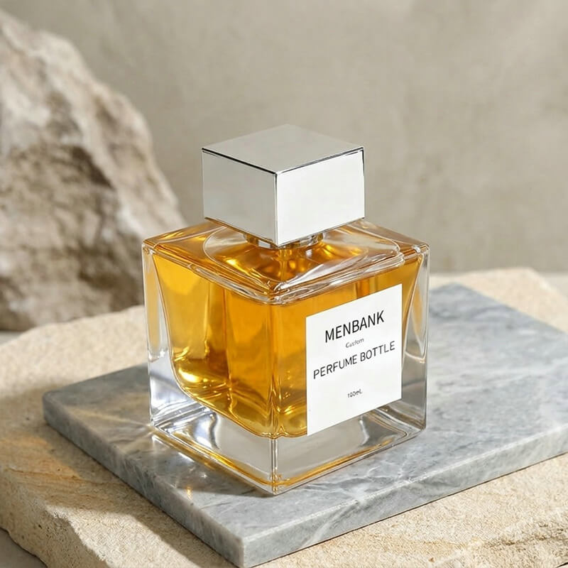 Square Fragrance Bottle with Sprayer & Cap