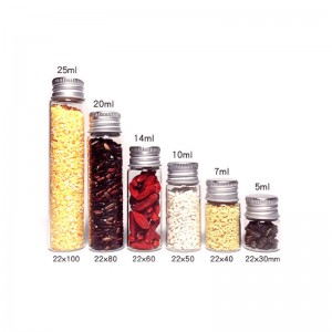 Glass Tube Bottle with Metal Lid for Candy Seeds