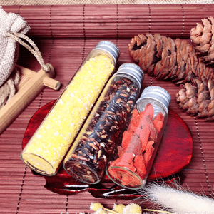Glass Tube Bottle with Metal Lid for Candy Seeds