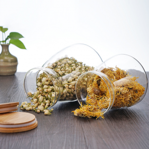 1000ml Glass Kitchen Storage Jar Canister with Bamboo Lid
