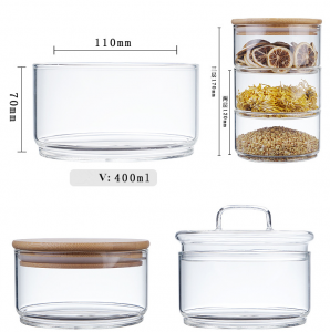 3 Tier Stacking Apothecary Jars Round Glass Candy and Cookie Dishes Container
