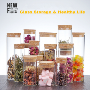 Glass Tube Bottle with Cork for Candy
